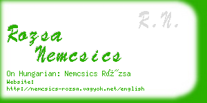 rozsa nemcsics business card